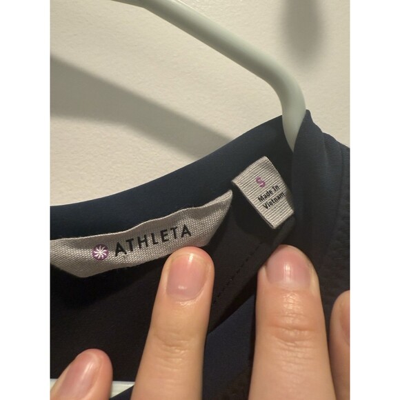 Athleta S Small En Route Dress colorblock Black Navy Blue Sleeveless Boho - Picture 3 of 4